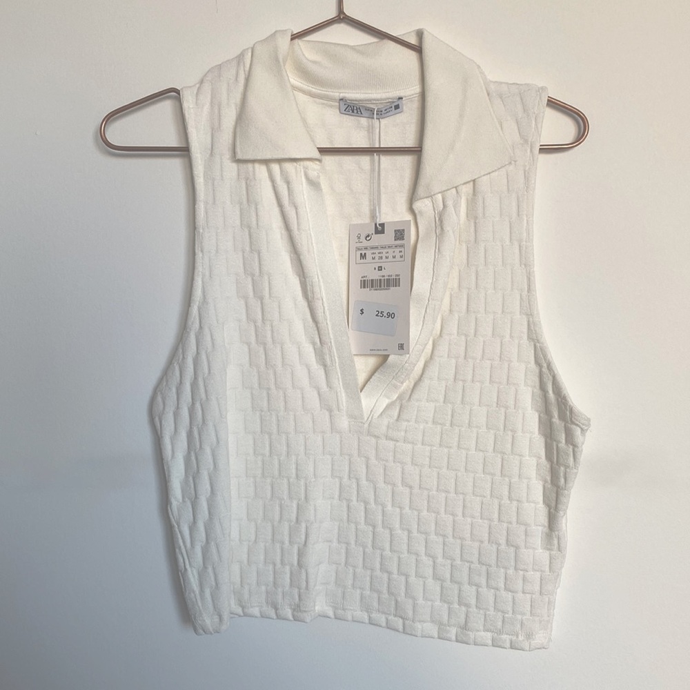 Brand New Collared Zara Crop Top